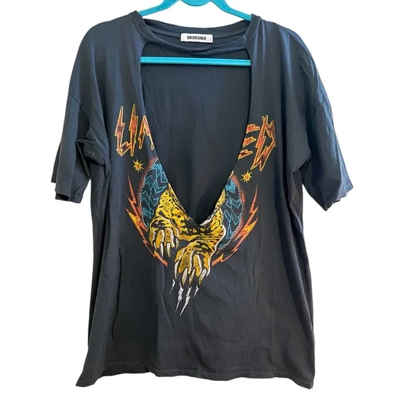 Daydreamer x Free People Untamed V-Neck Leopard Graphic Tee - Picture 2 of 7